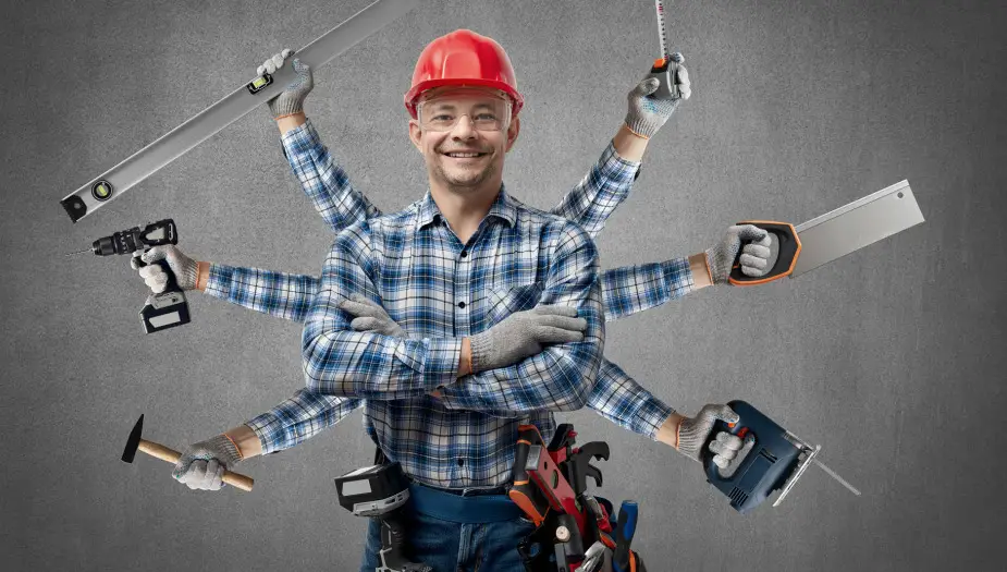 Man holding a lot of tools for different ISTP Careers